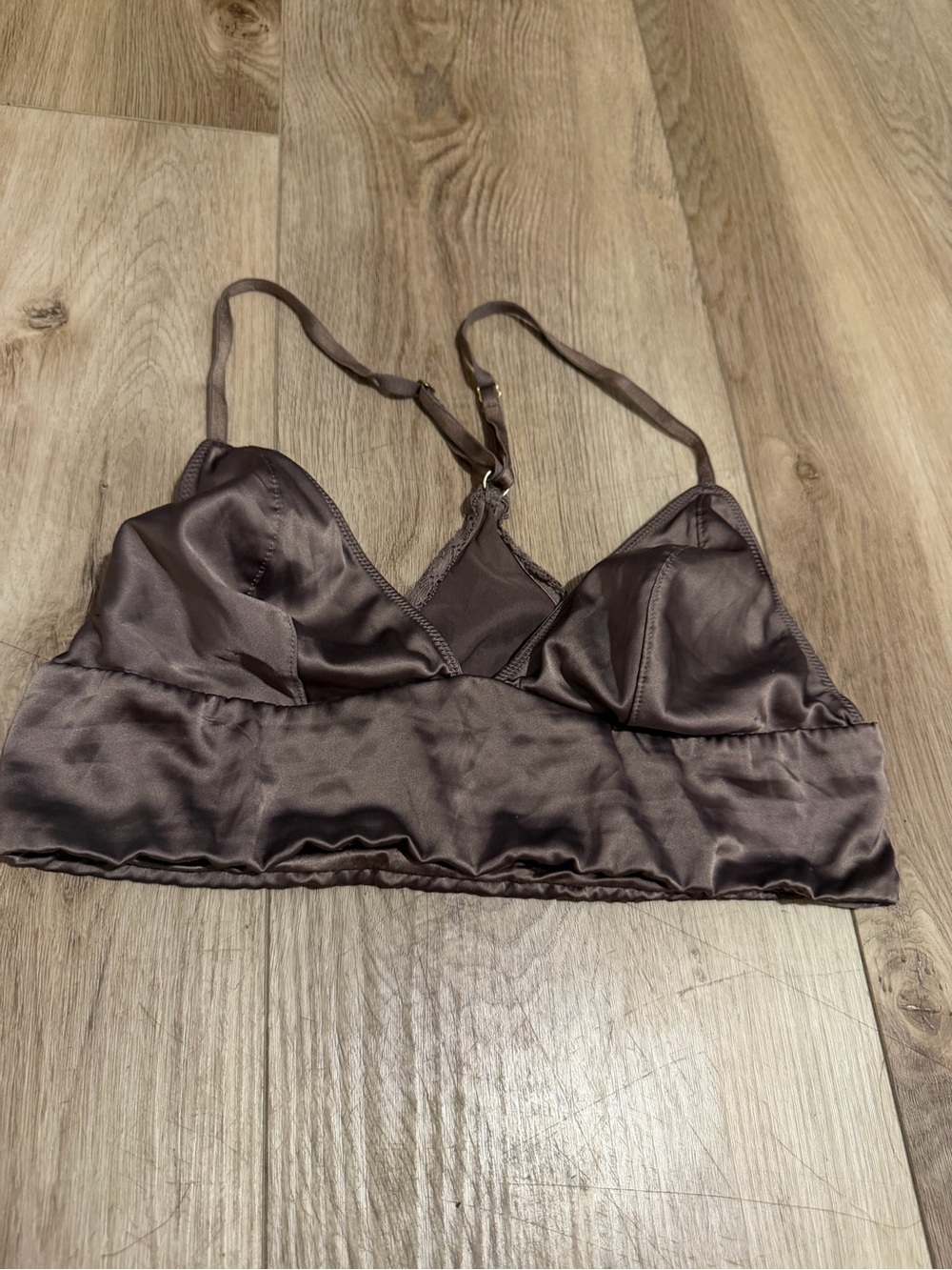 Victoria's Secret Satin Bralette in Chocolate Brown